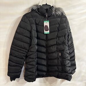 Nautica Ladies' Puffer Jacket, Water and Wind Resistant Black XL New with Tags